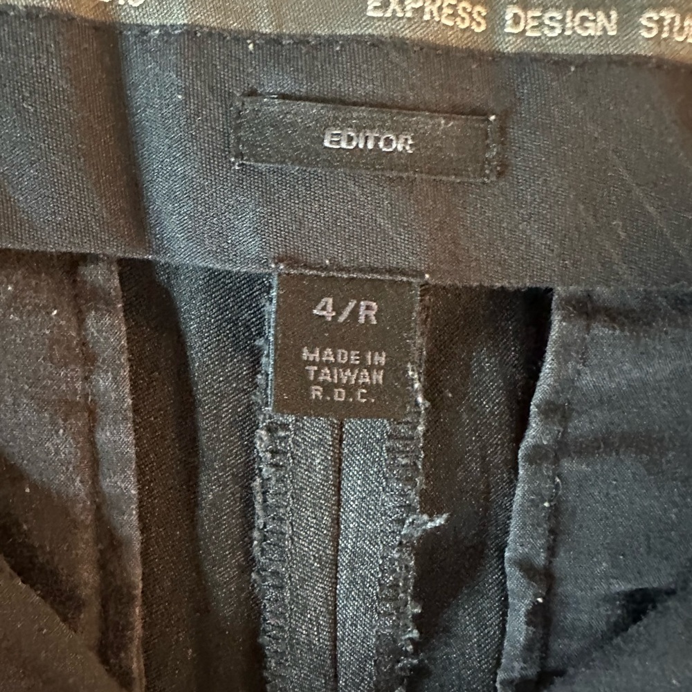 Express Editor Pants – Dark Charcoal Denim Trouser - Size 4R Y2K - Picture 3 of 8